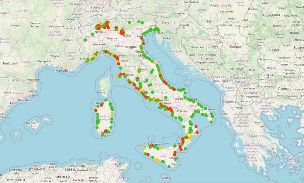 mappa-monitoraggi-golette-2024-low.jpg Mari e laghi italiani fuori norma: il 36% è inquinato